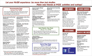 Brochure, McGill Post Graduate Student Society