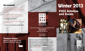 Brochure, McGill Post Graduate Student Society